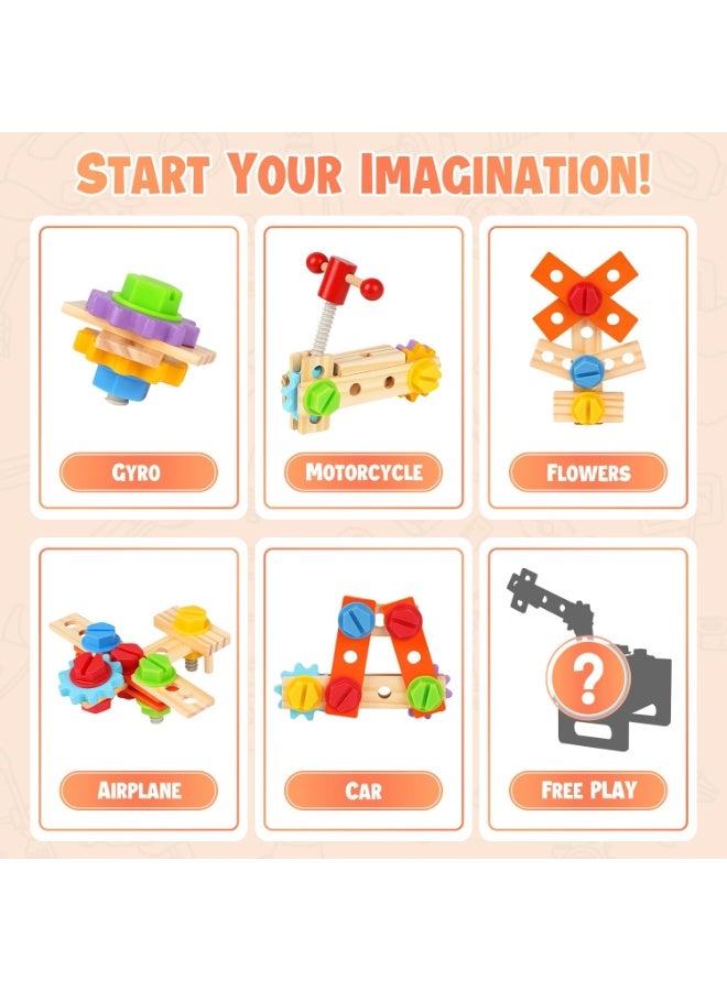 Capstro Wooden Tool Box Construction Play Set for Kids – Pretend Repair & Building with Hammer, Nuts & Bolts | Montessori Hands-On Creative Play, Problem-Solving Skills & Screen-Free Activity Ages - Image 4